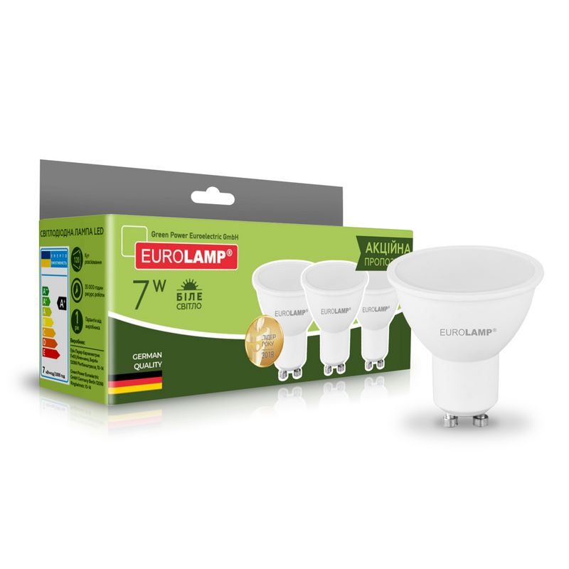 Лампа світлодіодна Eurolamp (2230530689019) 7Вт, GU10, 4000K